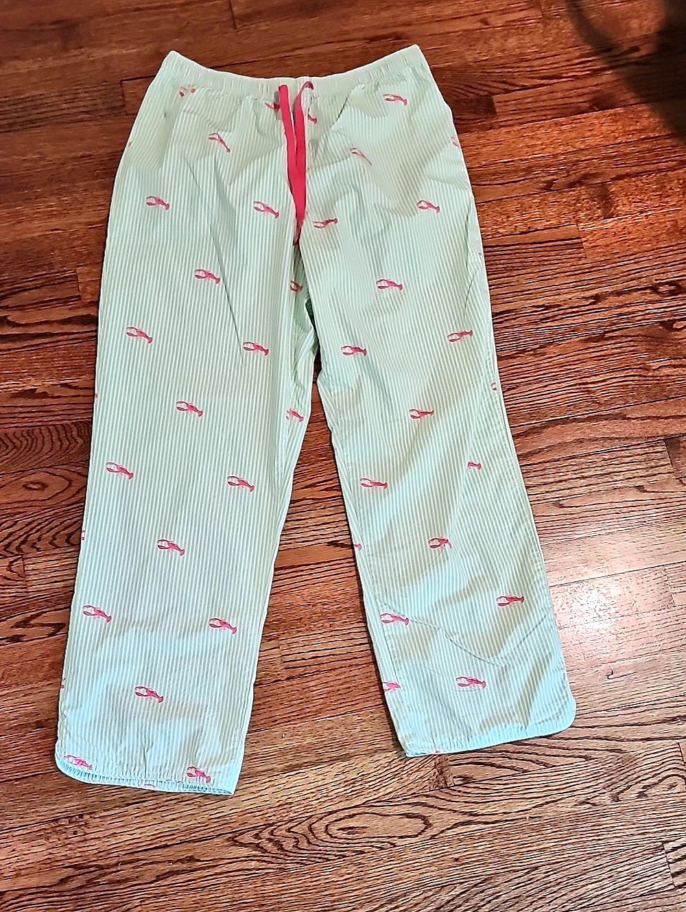 L.L.Bean Women's Wide Leg Striped Cotton Pants Size Medium